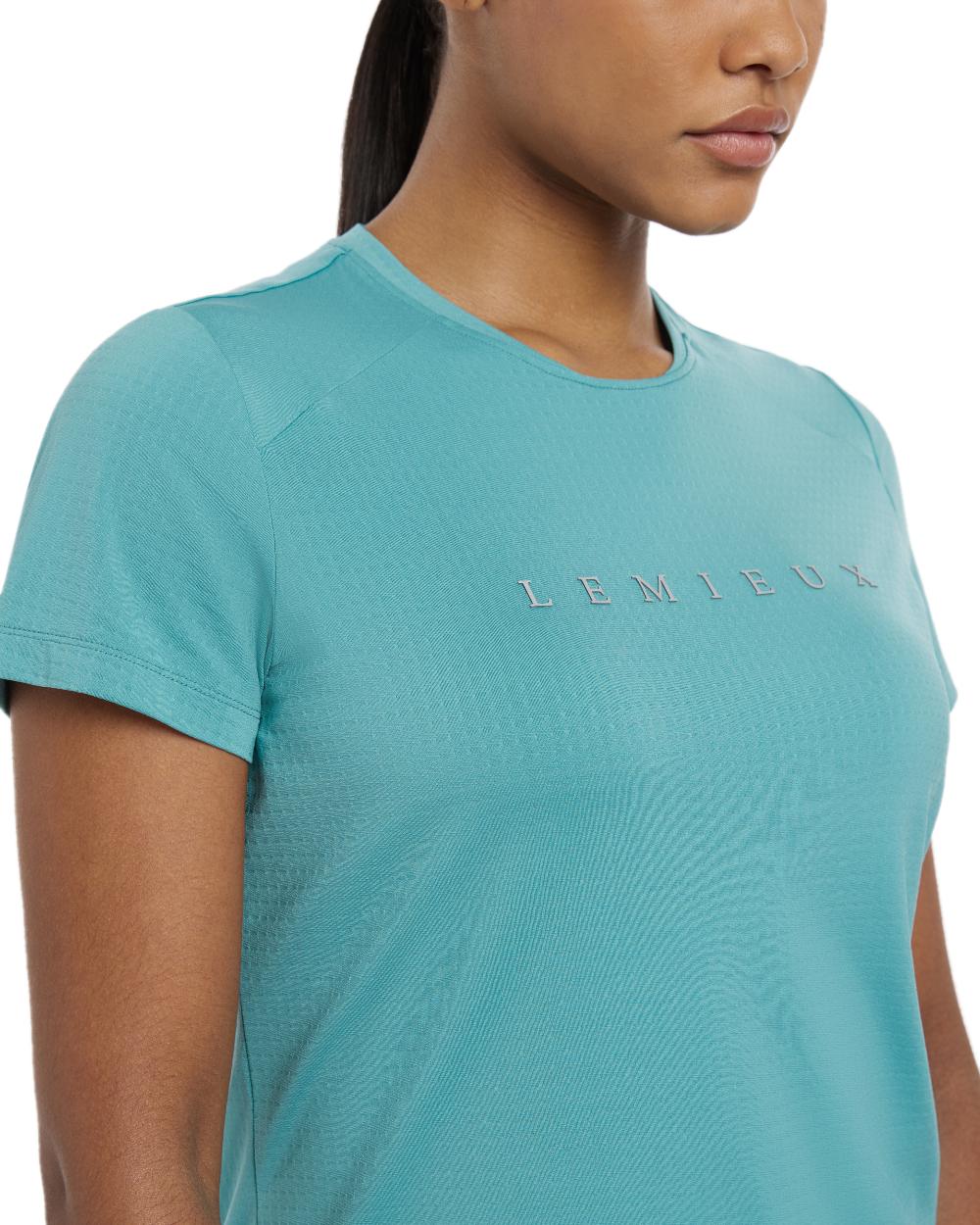 Lagoon coloured LeMieux Womens Sports T-Shirt on white background