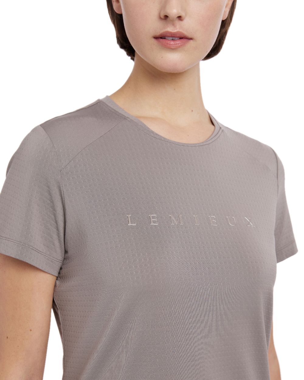 Pecan coloured LeMieux Womens Sports T-Shirt on white background