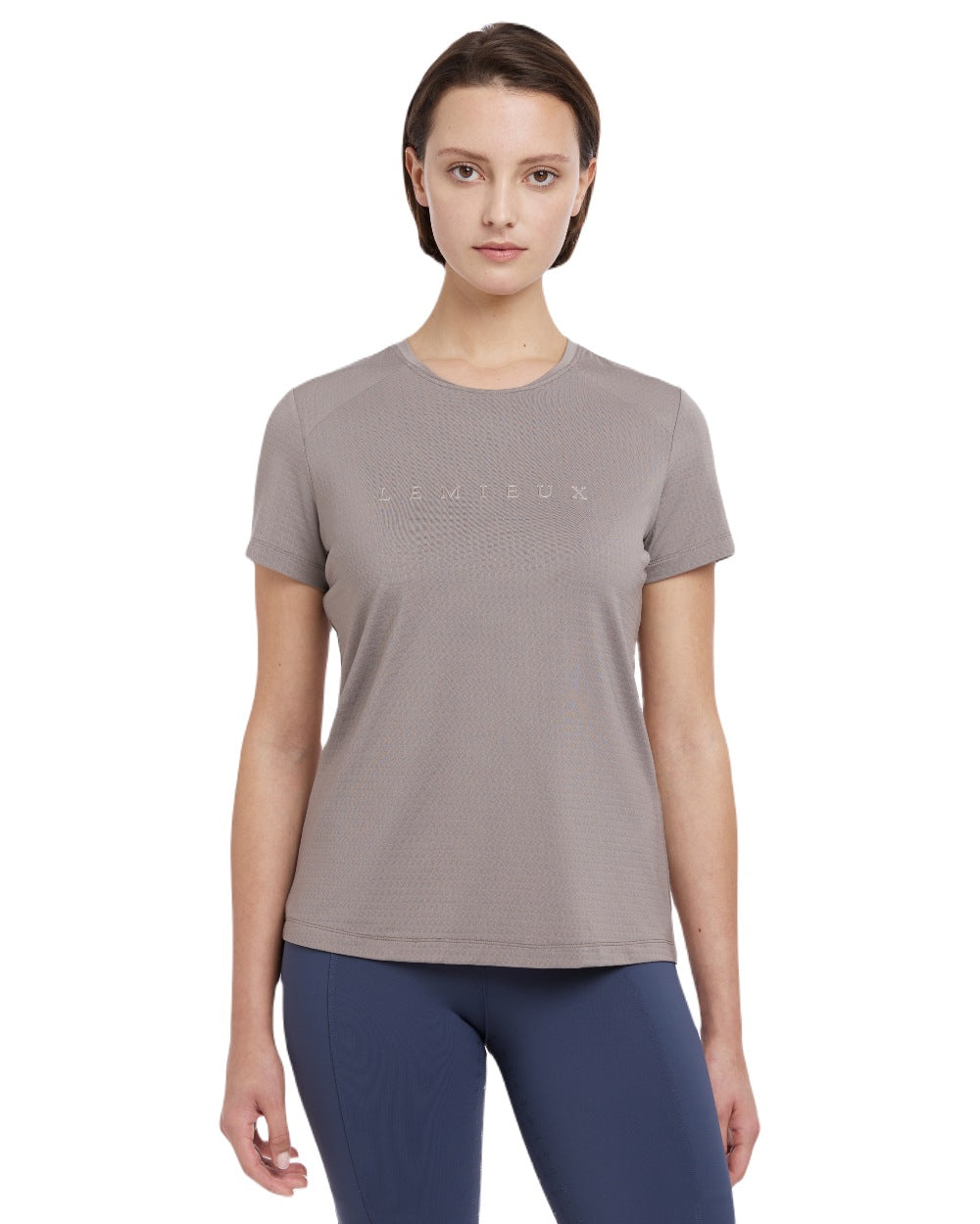 Pecan coloured LeMieux Womens Sports T-Shirt on white background