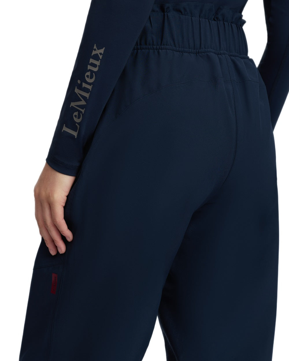 Navy coloured LeMieux Womens Stormwear Waterproof Trousers on white background