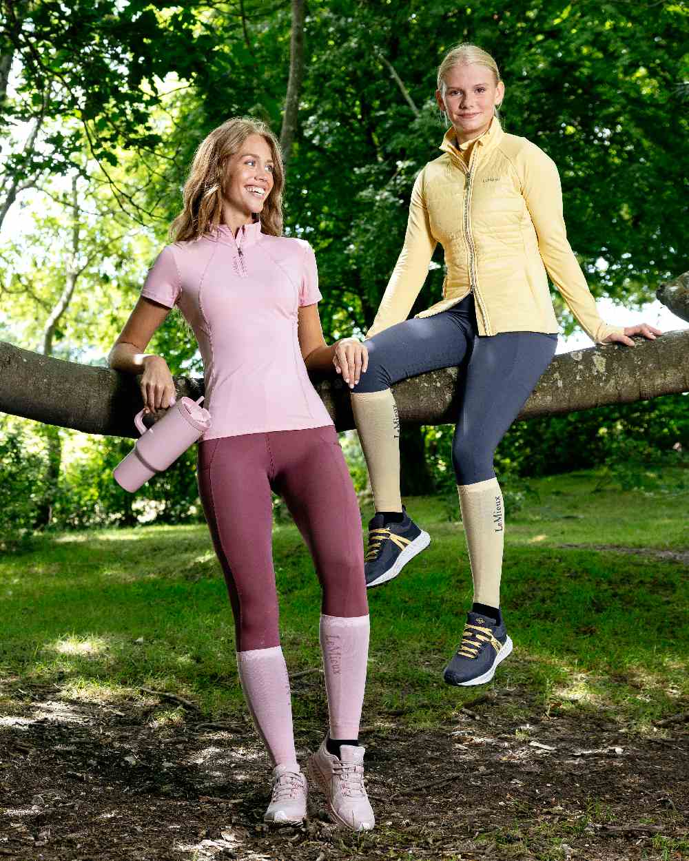 Blossom Coloured LeMieux Womens Trax Viva Waterproof Trainer Shoes on outdoor background