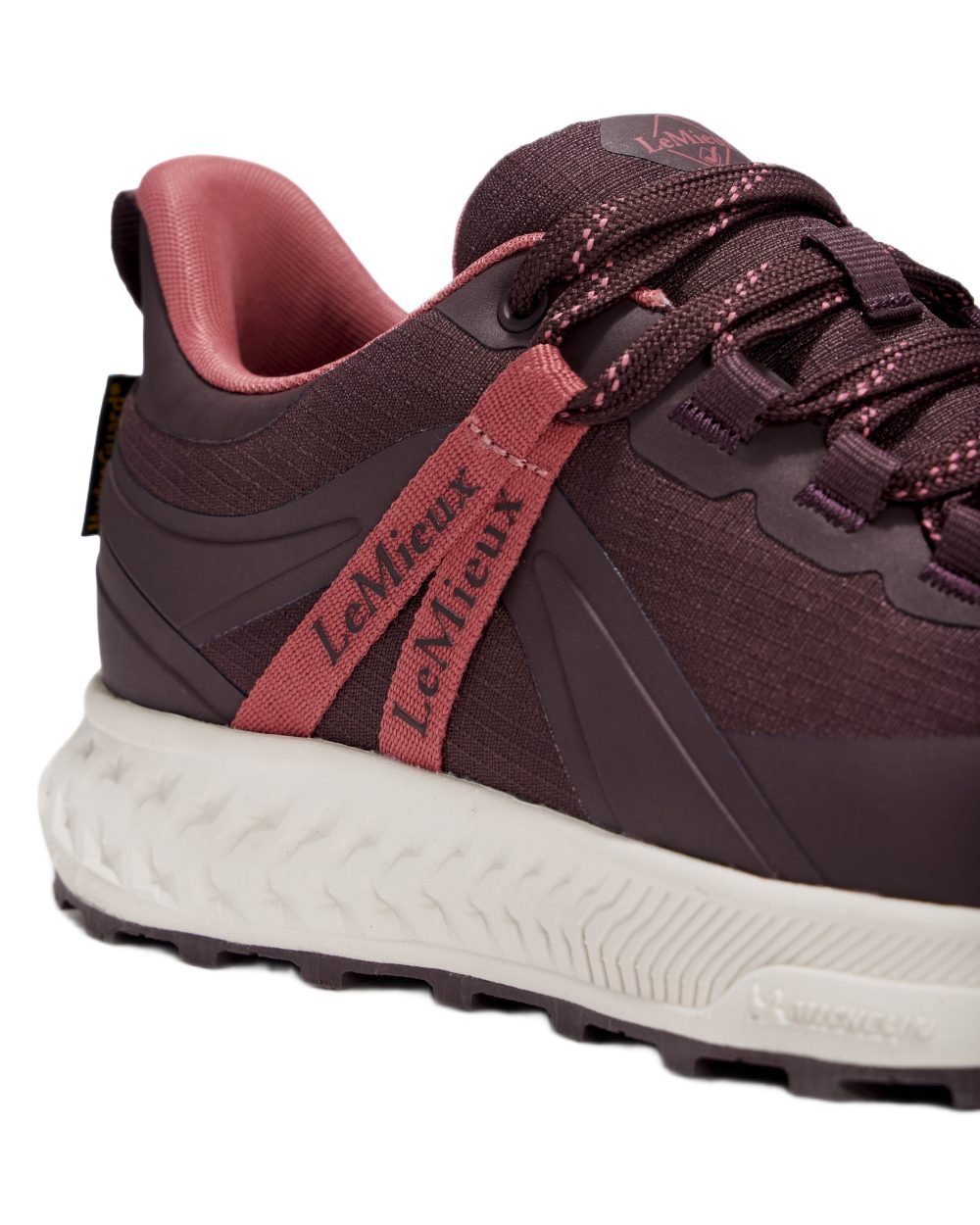 Damson Coloured LeMieux Womens Trax Viva Waterproof Trainer Shoes on white background