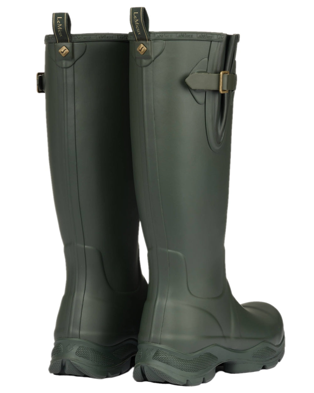 Oak Coloured LeMieux Womens Ultra Stride Wellington Boots on white background