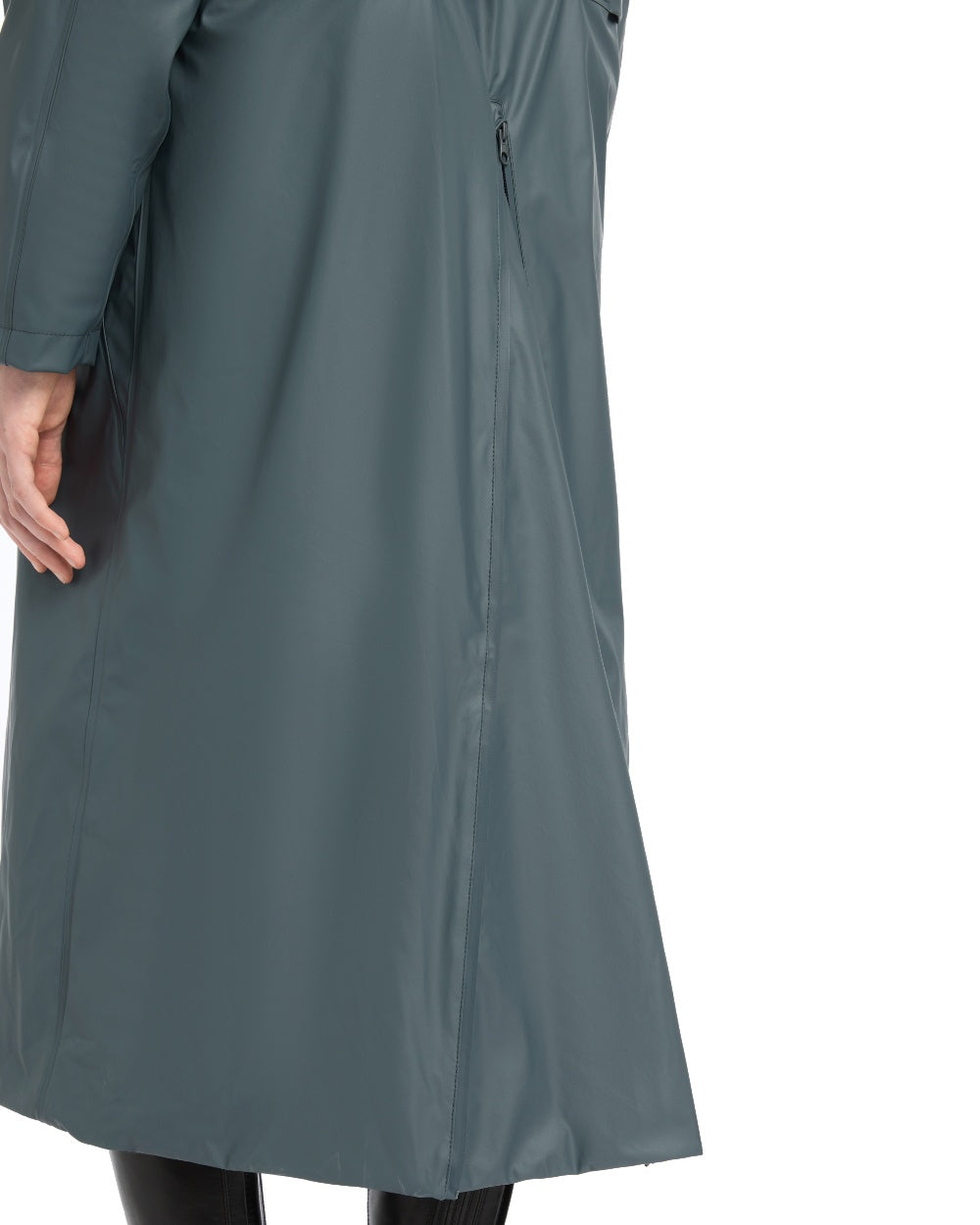 Petrol coloured LeMieux Young Rider All Elements Coat on white background