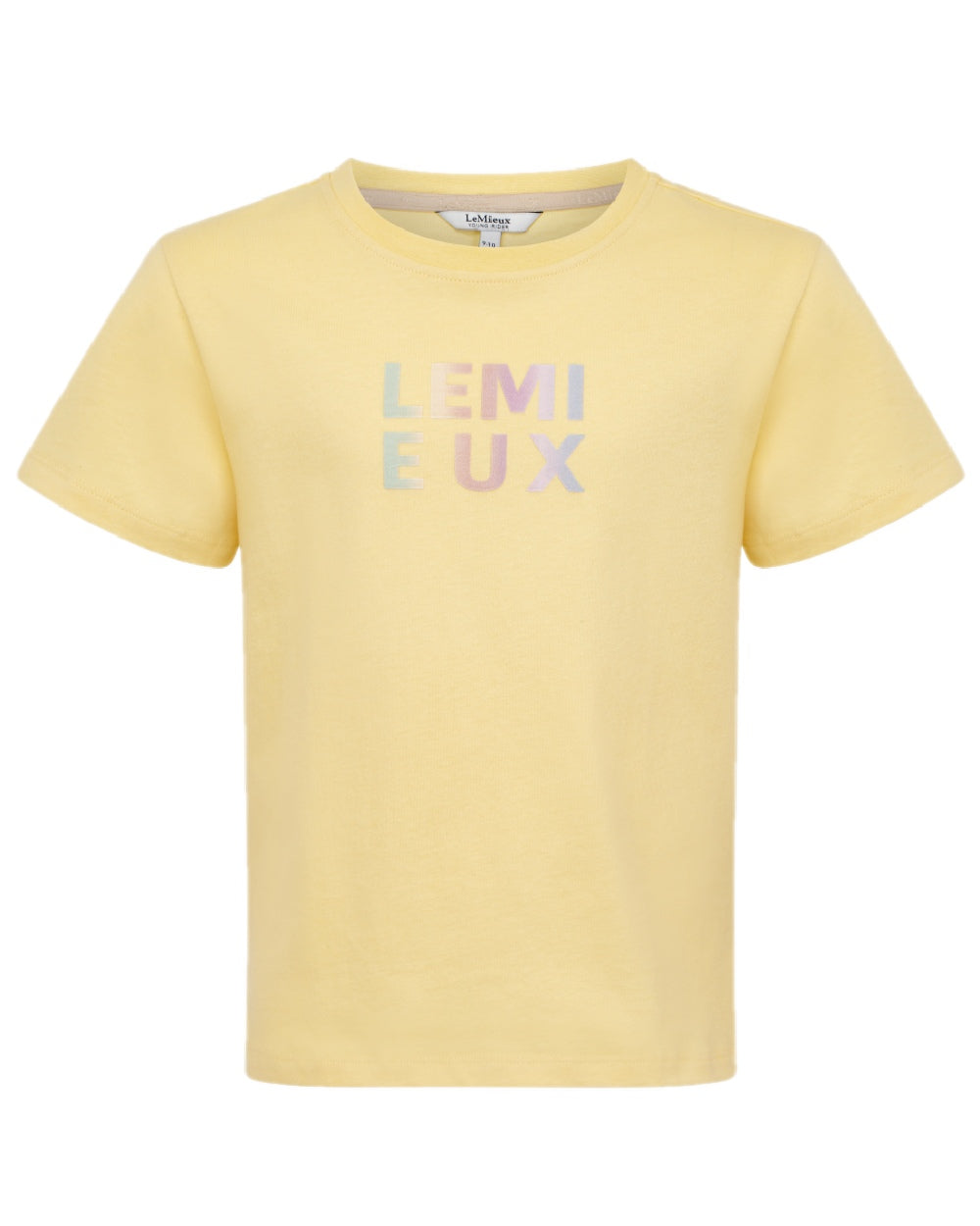 Mimosa coloured LeMieux Young Rider Arianna T-Shirt on white background