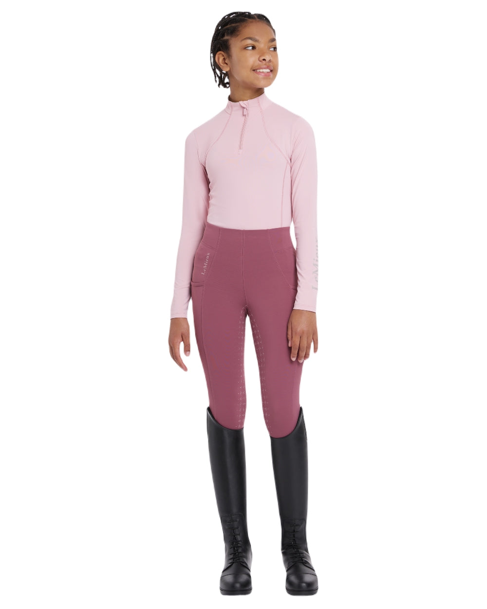 Blossom coloured LeMieux Young Rider Base Layer on white background