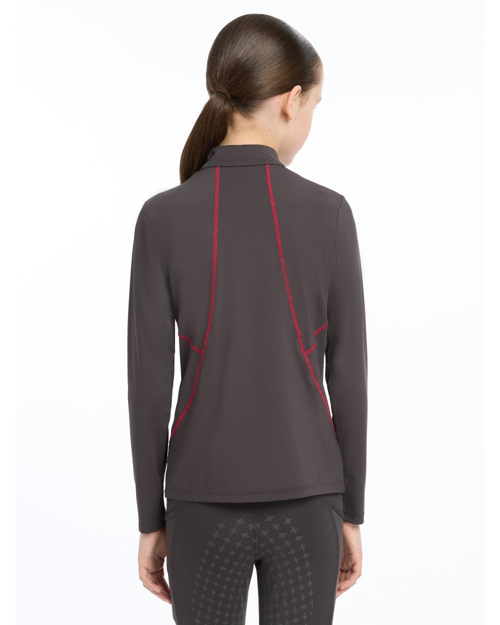 Cinder coloured LeMieux Young Rider Base Layer on white background