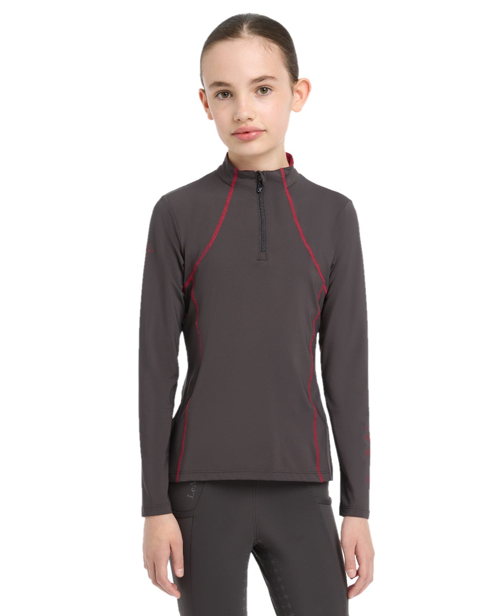Cinder coloured LeMieux Young Rider Base Layer on white background