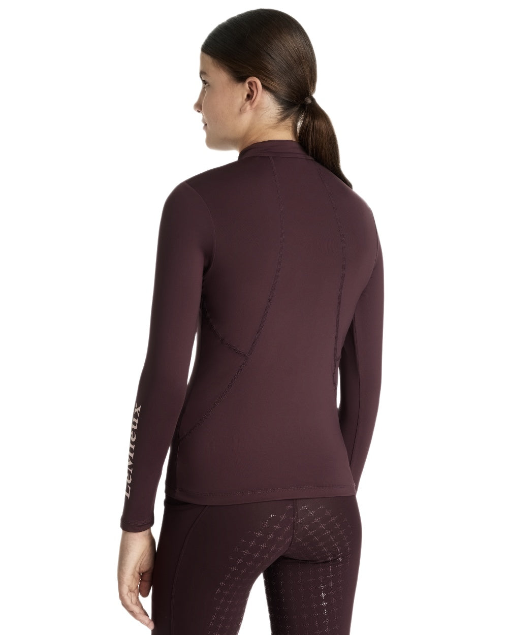 Damson coloured LeMieux Young Rider Classique Base Layer on white background