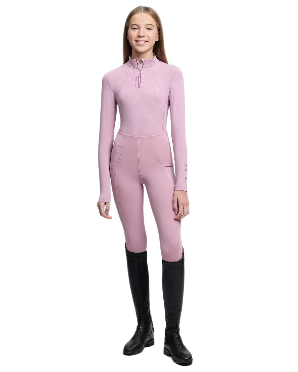 Fondant coloured LeMieux Young Rider Classique Base Layer on white background
