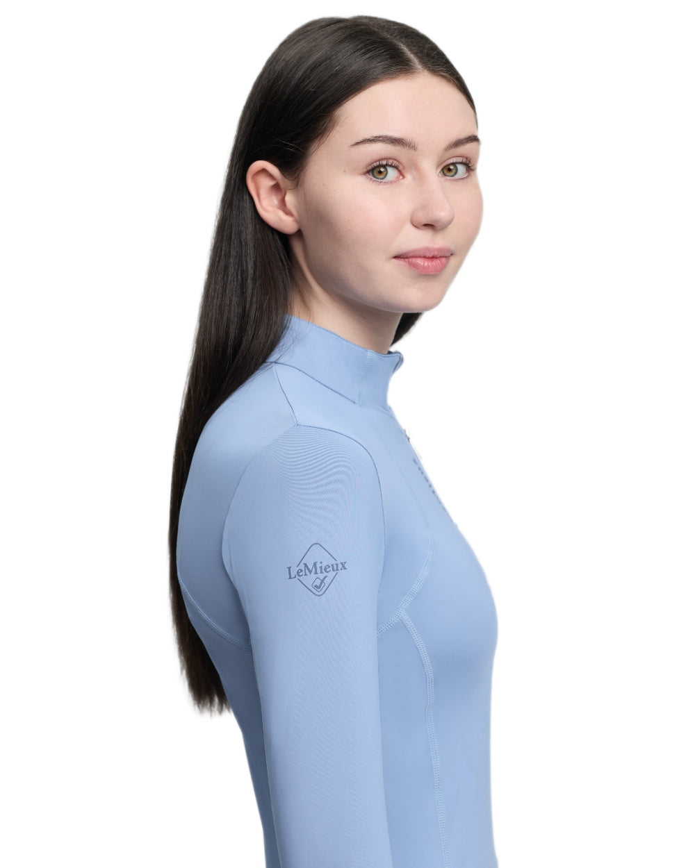 Powder Blue coloured LeMieux Young Rider Classique Base Layer on white background