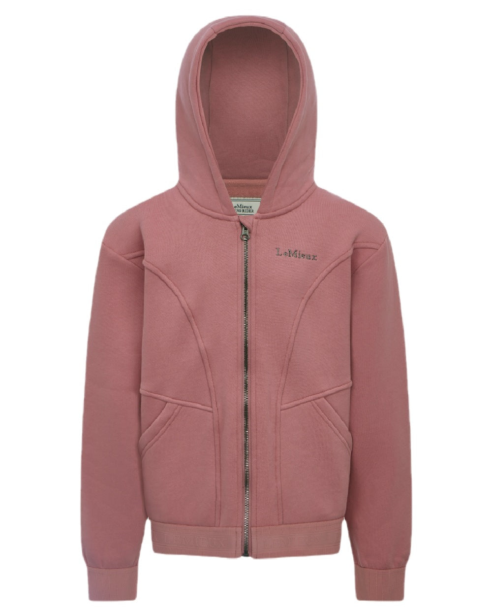 Peony coloured LeMieux Young Rider Hadley Hoodie on white background