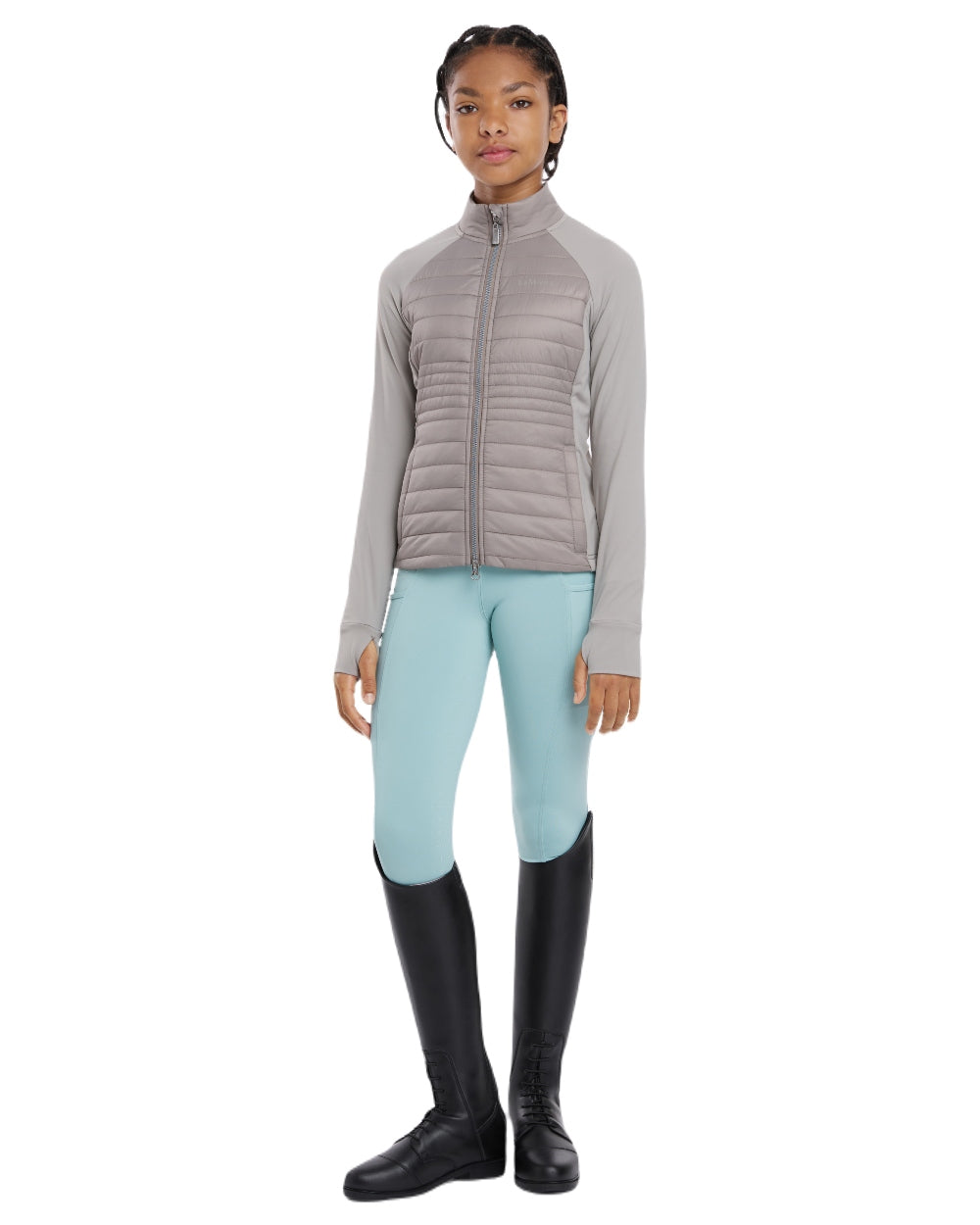 Pecan coloured LeMieux Young Rider Josephine Jacket on white background