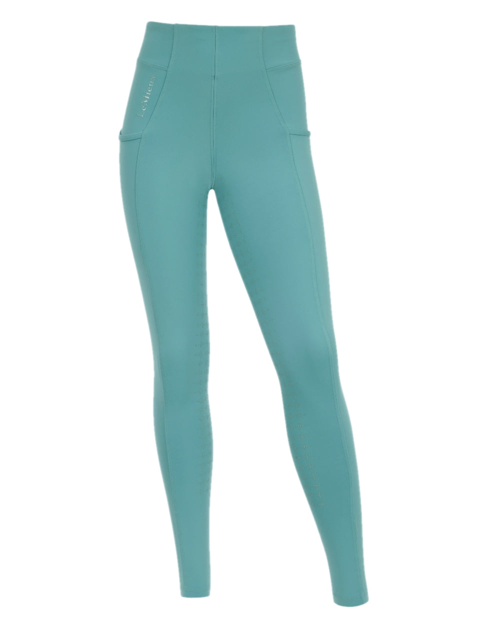 Lagoon coloured LeMieux Young Rider Orla Pull Ons on white background