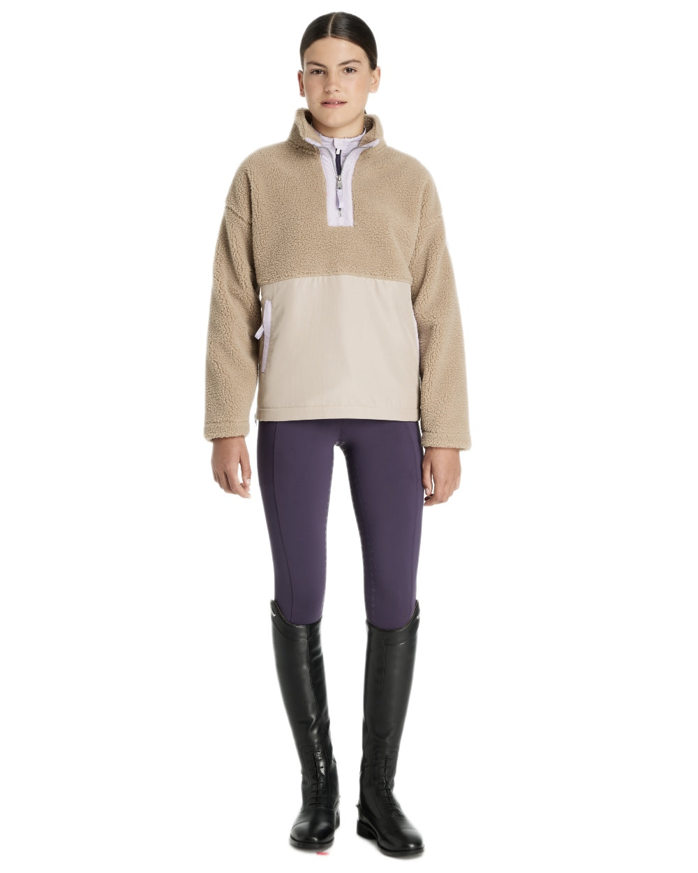 Almond coloured LeMieux Young Rider Tammy Teddy Fleece on white background