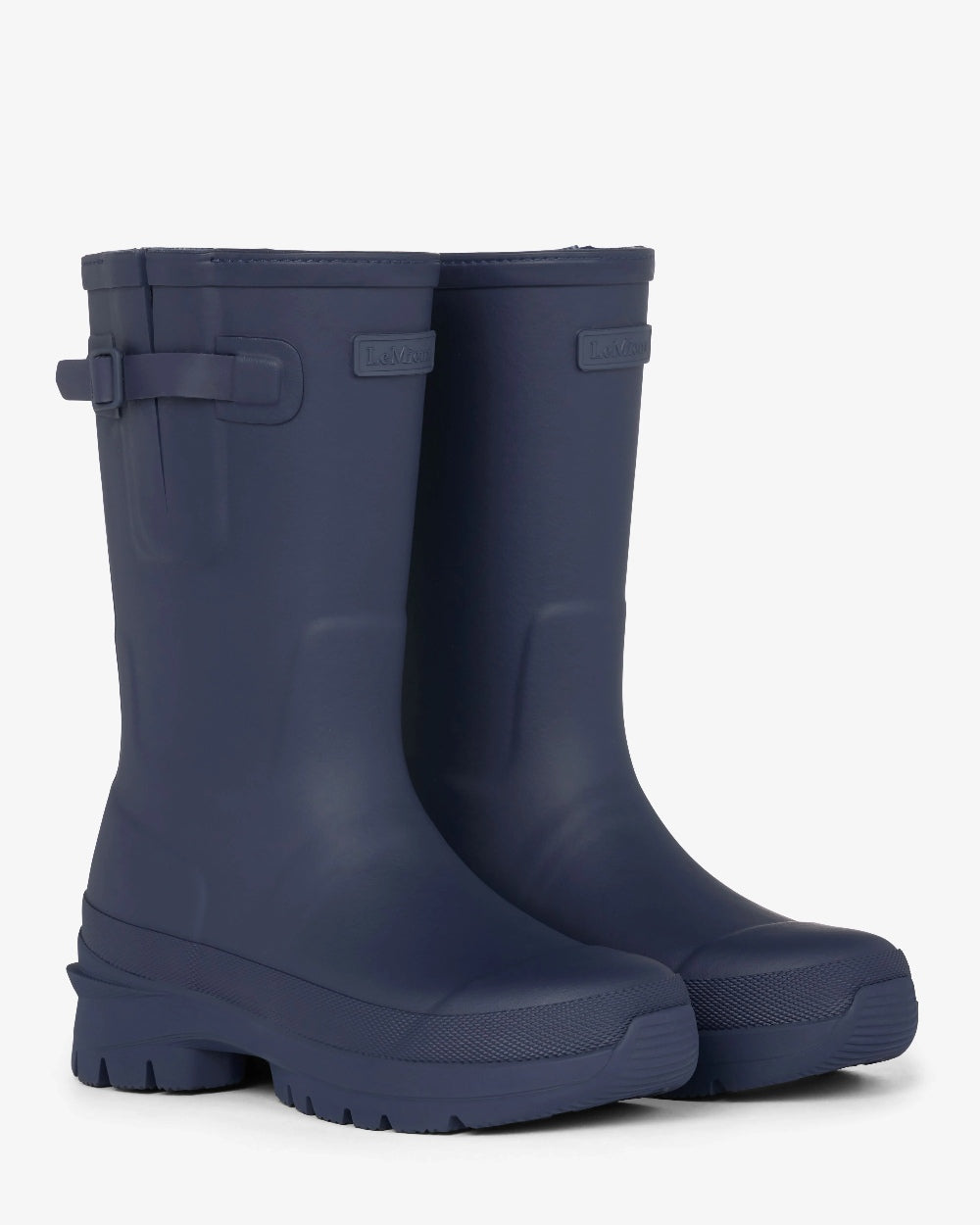 Navy Coloured LeMieux Kids Junior Bramshaw Welly on White Background