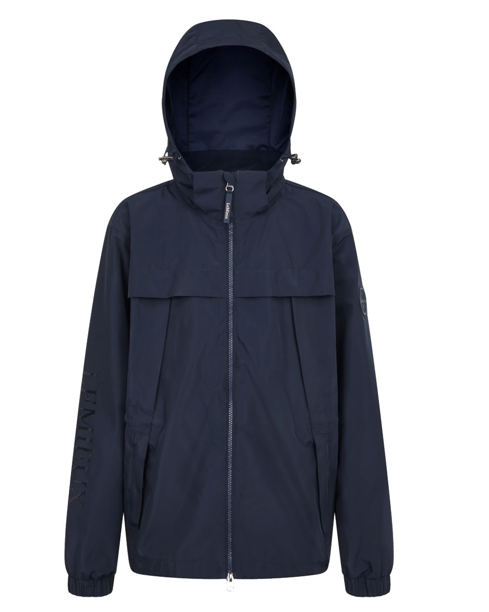 Navy coloured LeMieux Young Rider Dolcie Waterproof Jacket on white background