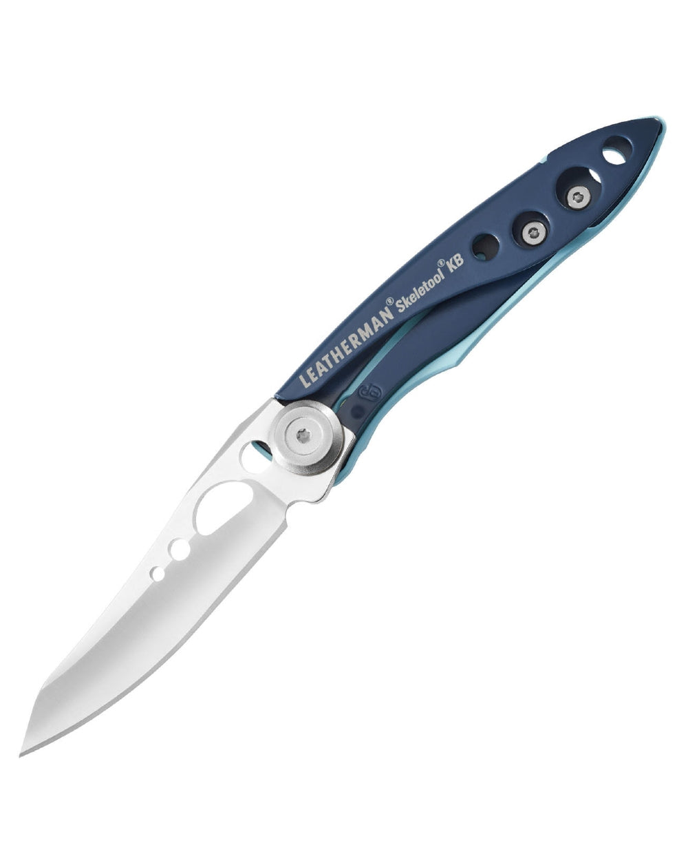 Night Shade coloured Leatherman Skeletool KB Knife on white background