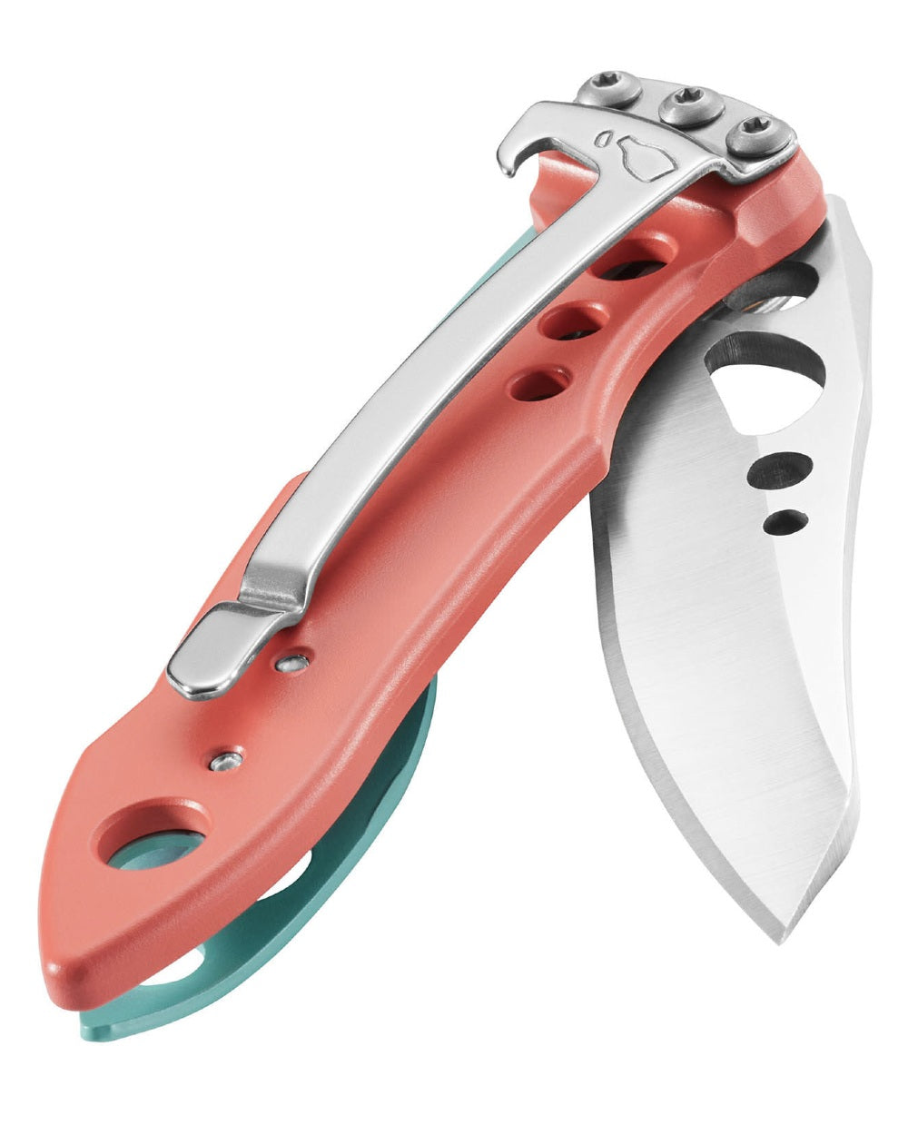 Paradise coloured Leatherman Skeletool KB Knife on white background