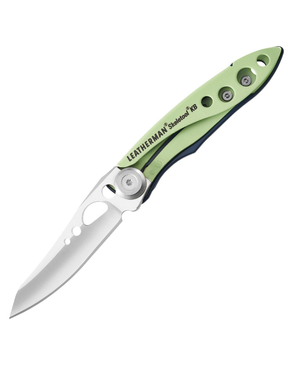 Verdant coloured Leatherman Skeletool KB Knife on white background