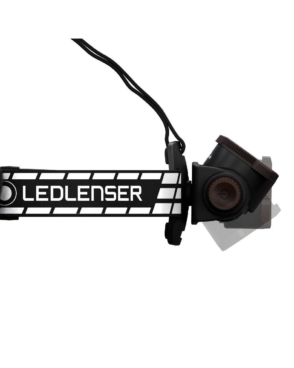 Black Coloured Led Lenser H7R Signature Rechargeable Head Torch on white background