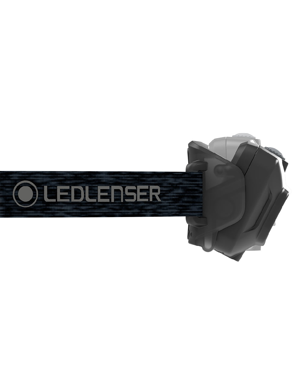 Black Coloured Led Lenser HF4R Core Rechargeable Head Torch on white background