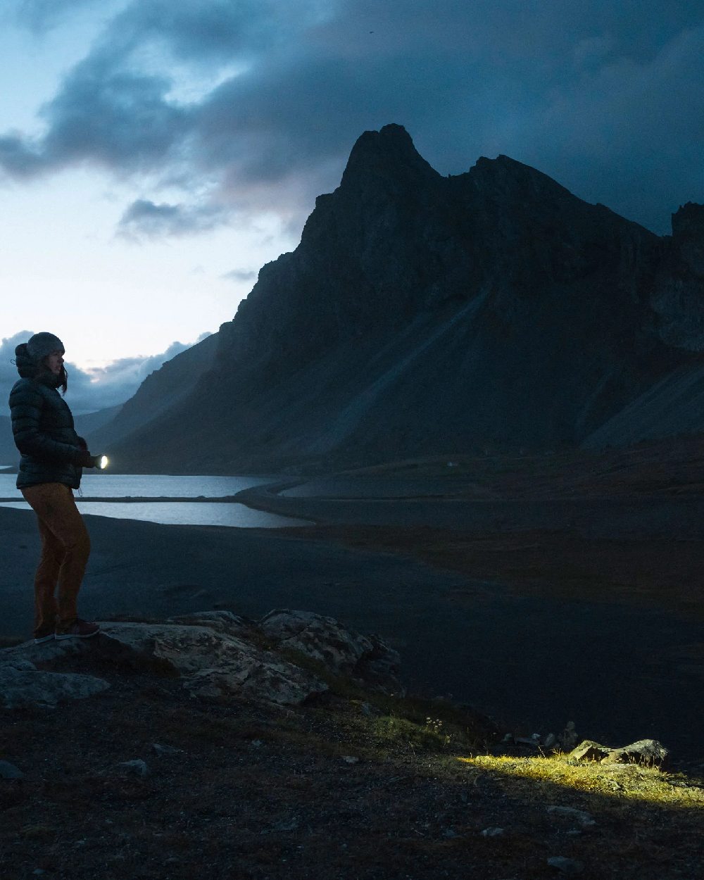 Espresso Brown Coloured Led Lenser P18R Signature Rechargeable Torch on mountain background