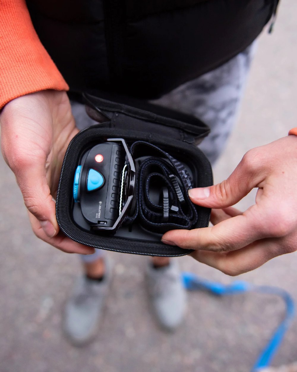 Led Lenser Powercase/Hard Storage Case & Powerbank 5000mAh On blurry Background