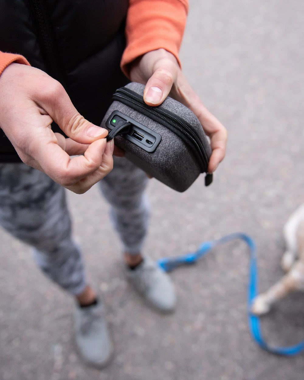 Led Lenser Powercase/Hard Storage Case & Powerbank 5000mAh On street Background