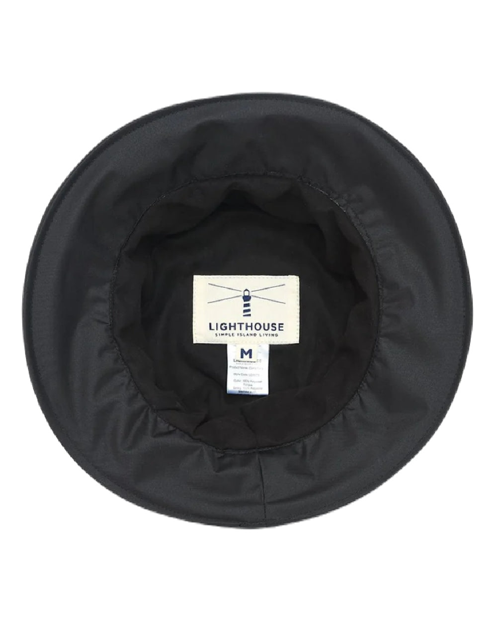 Black coloured Lighthouse Canterbury Waterproof Hat on white background