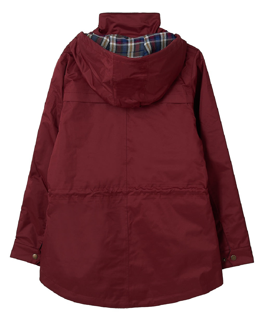 Berry coloured Lighthouse Kendal Waterproof Coat on wall background
