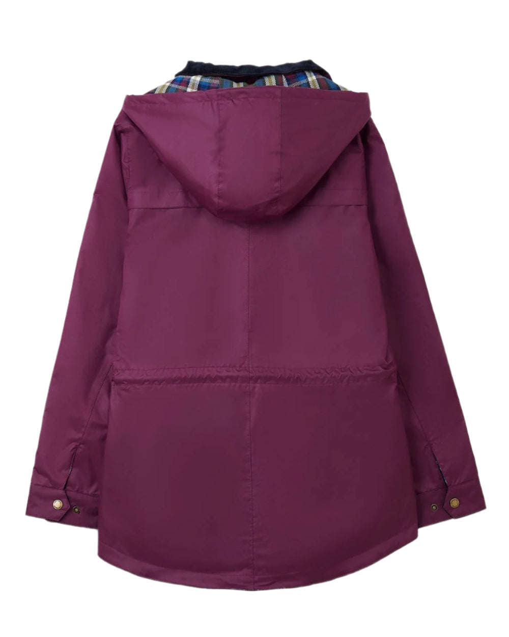 Plum coloured Lighthouse Kendal Waterproof Coat on wall background