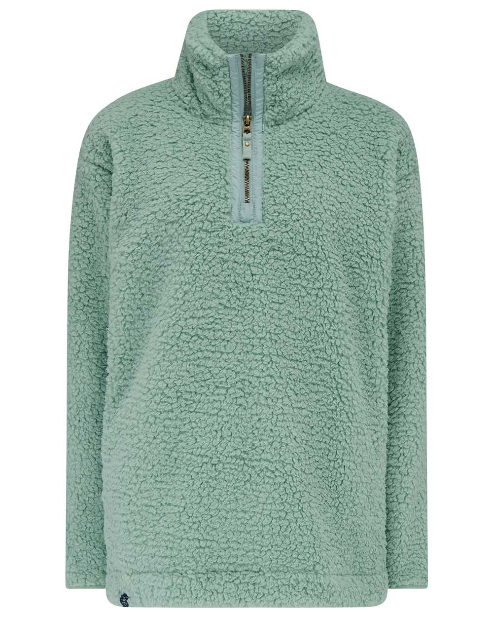 Basil coloured Lighthouse Ladies Bay Sherpa Fleece on white background