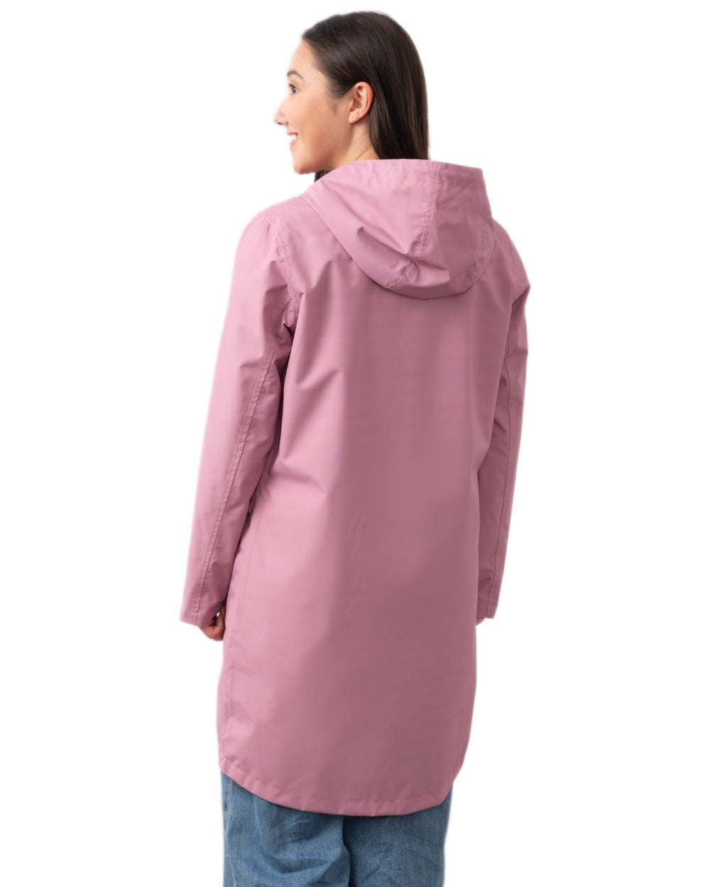 Wild Rose coloured Lighthouse Ladies Beachcomber Long Jacket II on white background