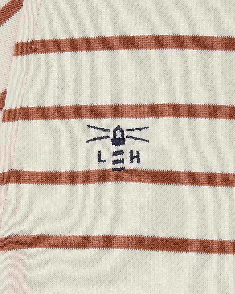 Rust Stripe coloured Lighthouse Ladies Coral Jersey on white background