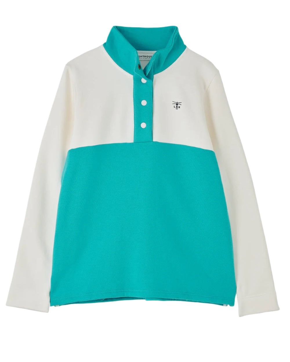 Coconut Soft Teal coloured Lighthouse Ladies Haven Jersey on white background