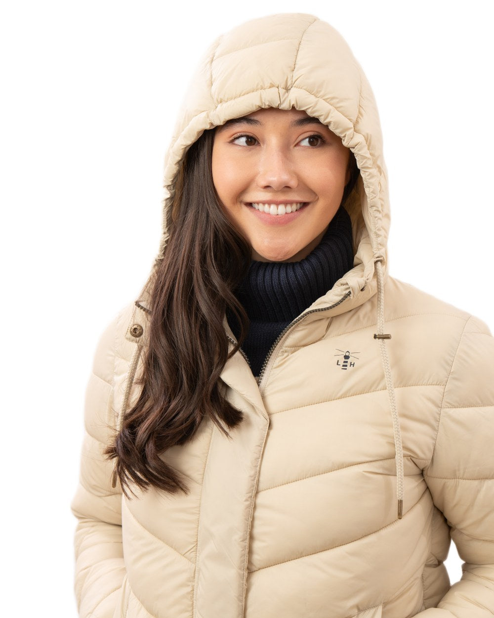 Cream coloured Lighthouse Ladies Lois Coat on white background