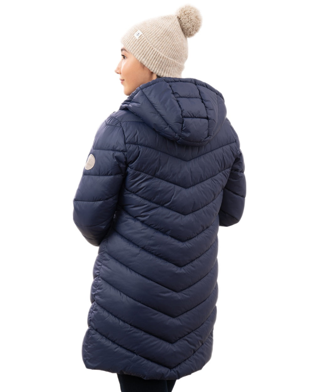Navy coloured Lighthouse Ladies Lois Coat on white background