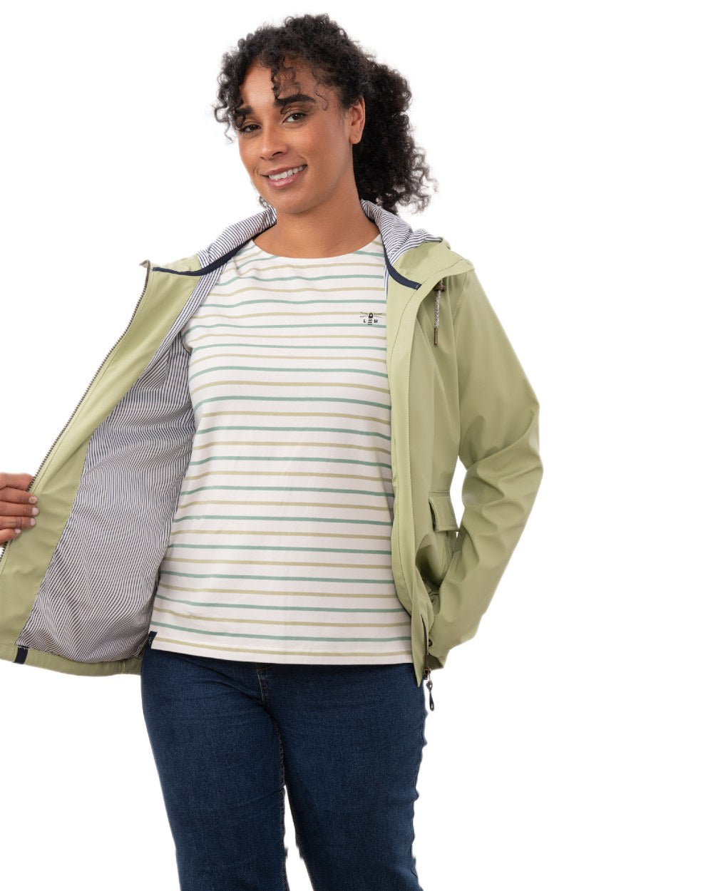 Pistachio coloured Lighthouse Ladies Lucy Jacket on white background