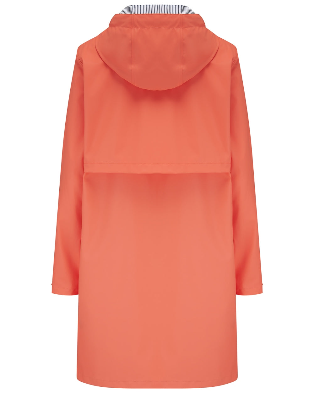 Coral coloured Lighthouse Ladies Lucy Long Coat on white background