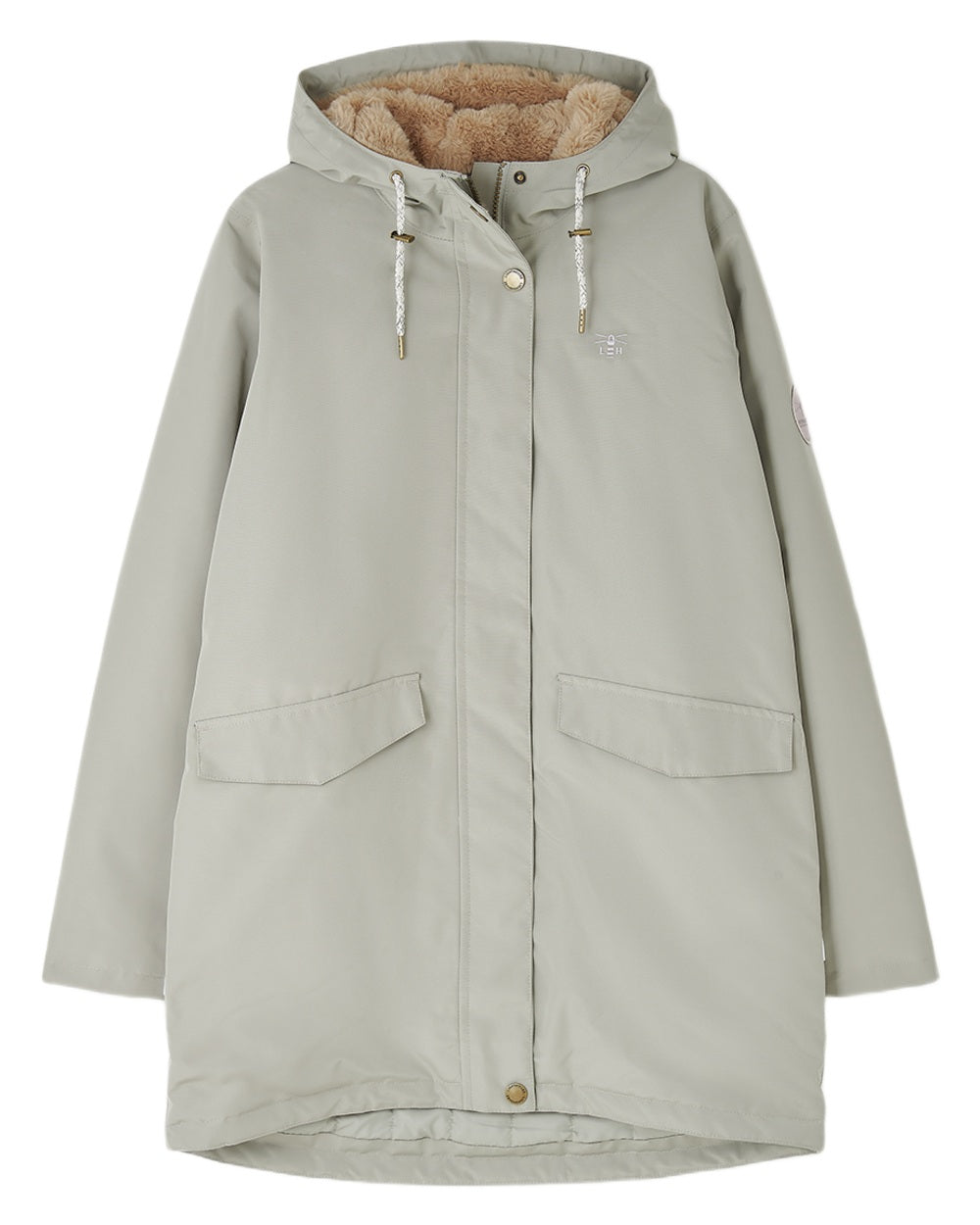 Brushwood coloured Lighthouse Ladies Scarlet Coat on white background