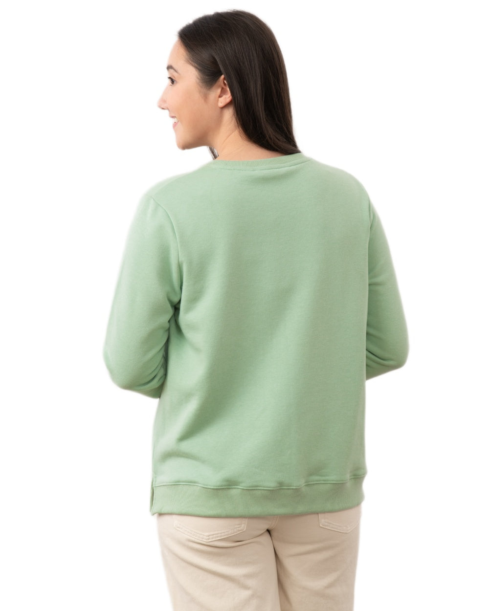 Pastel Green coloured Lighthouse Ladies Seaside Jersey on white background