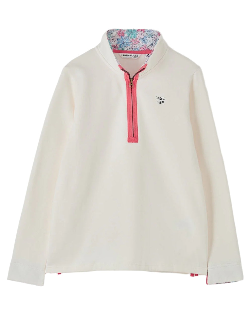 Coconut coloured Lighthouse Ladies Shore Sweatshirt on white background