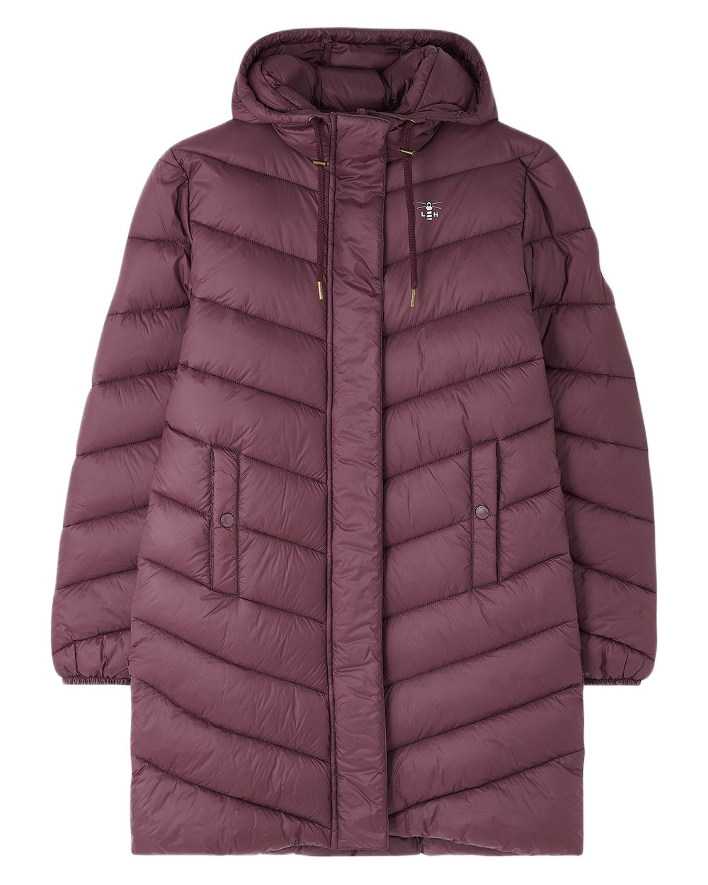 Cranberry coloured Lighthouse Laurel Ladies Coat on white background