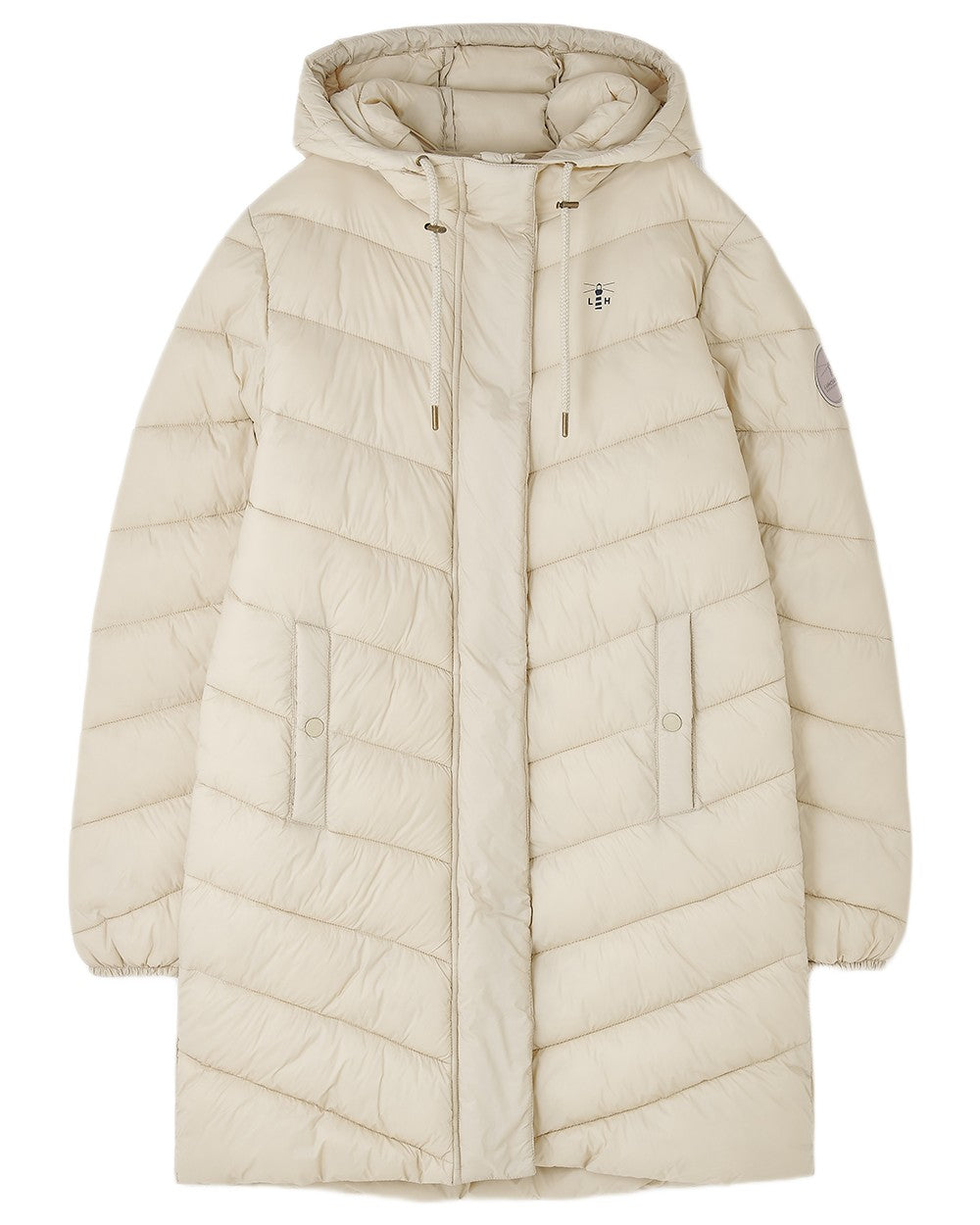 Cream coloured Lighthouse Laurel Ladies Coat on white background