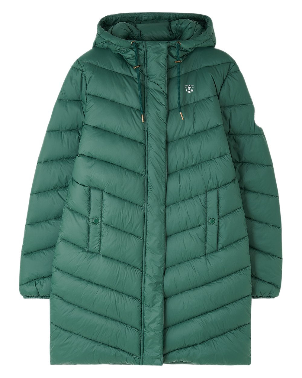 Kale coloured Lighthouse Laurel Ladies Coat on white background