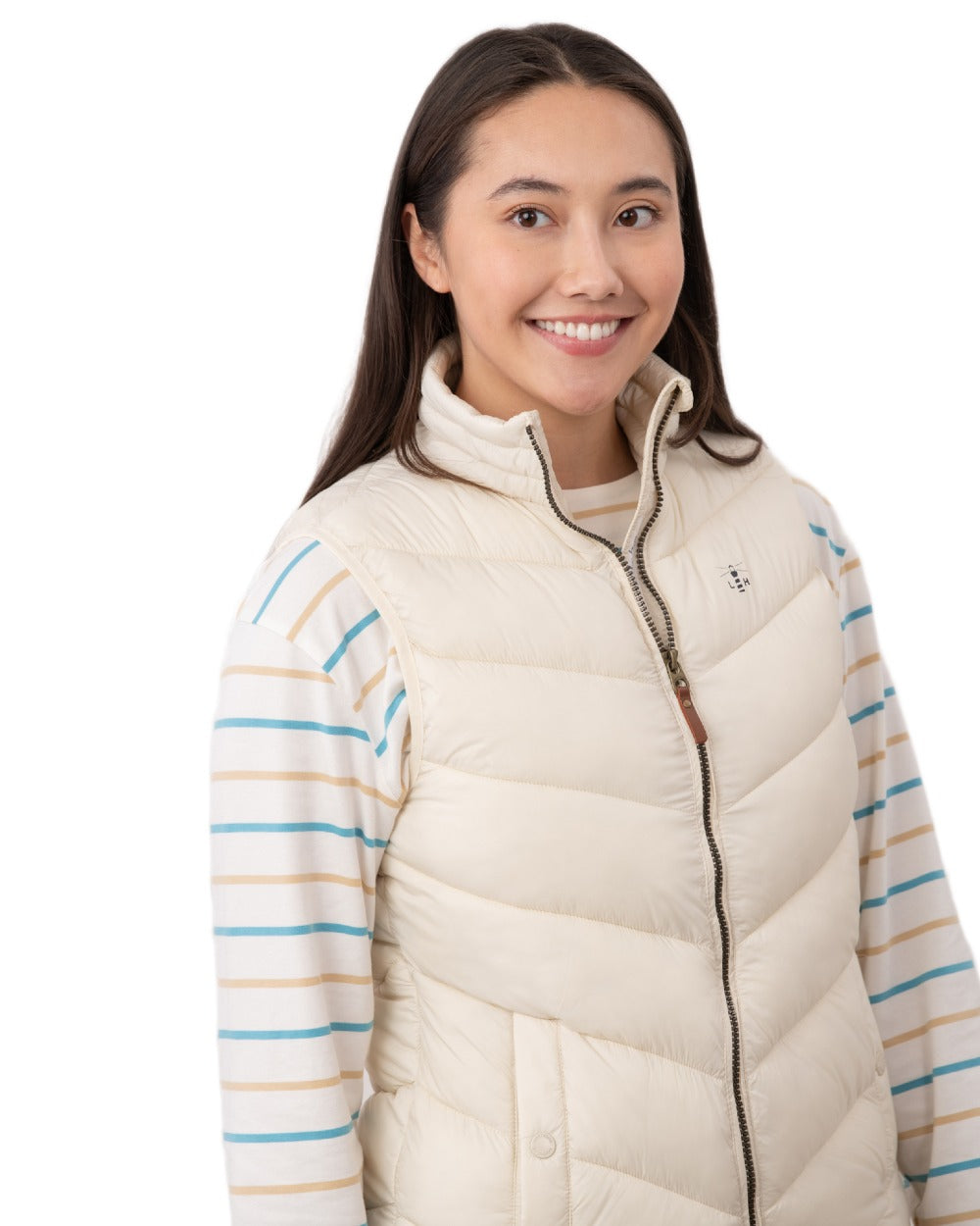 Cream coloured Lighthouse Laurel Ladies Gilet on white background