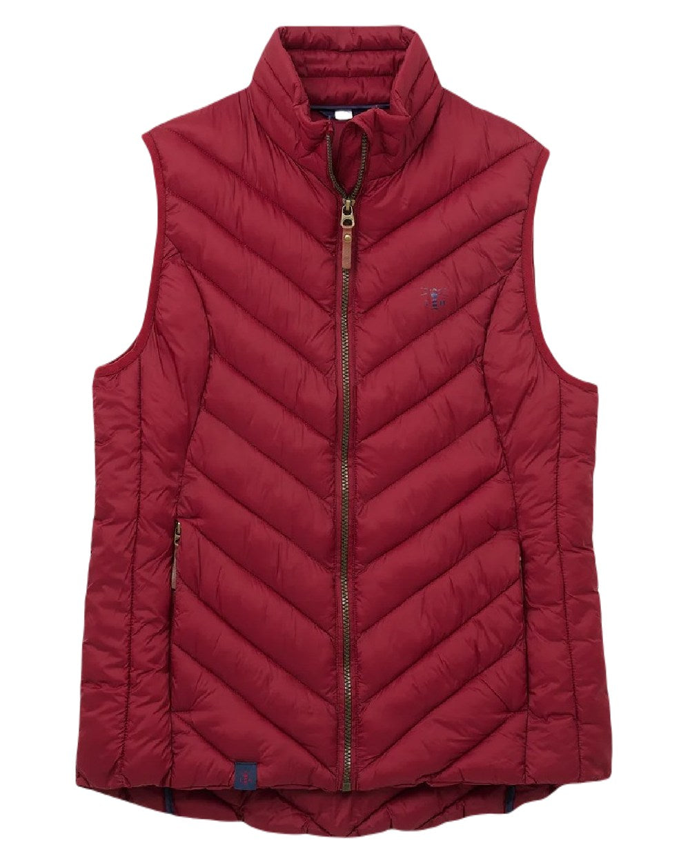 Maroon coloured Lighthouse Laurel Ladies Gilet on white background