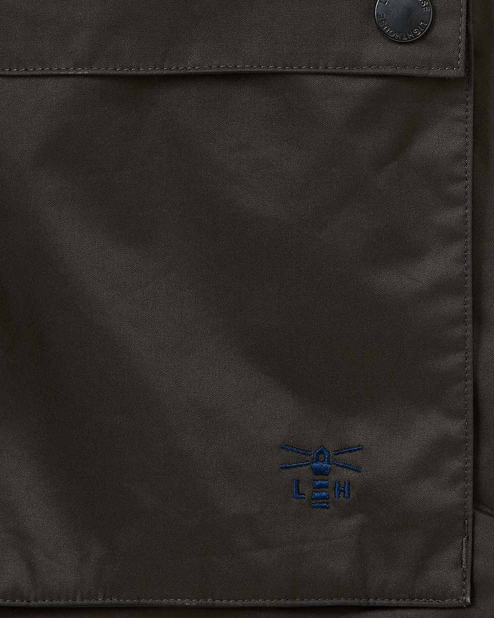 Chocolate coloured Lighthouse Mens Oxford Raincoat on white background