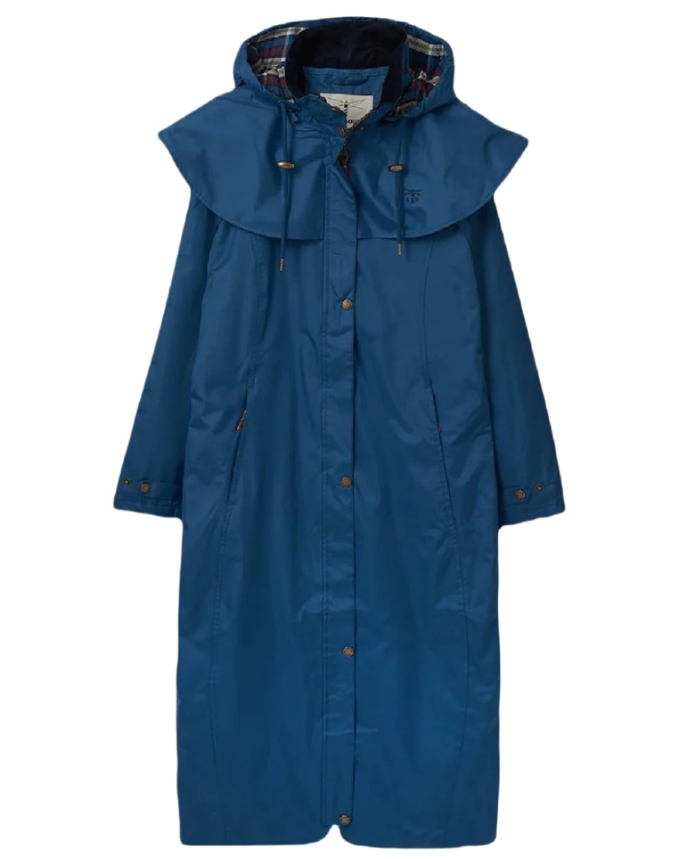 Deep Sea coloured Lighthouse Outback Full Length Ladies Waterproof Raincoat on White background